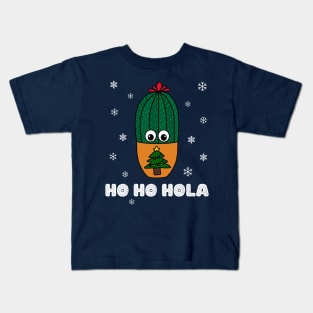 Ho Ho Hola - Cactus In Christmas Tree Pot Kids T-Shirt